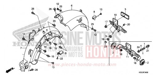 REAR FENDER C125AK de 2019